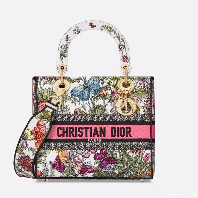 Lady Canvas Medium Motif D-lite Millefiori Pink White Mexico Bag 0428 Luxury